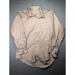 Milano Uomo Mens Dress Shirt 16 32/33 Brown Iridescent Long Sleeve Button Down